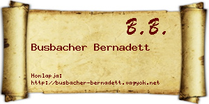 Busbacher Bernadett névjegykártya