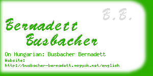 bernadett busbacher business card